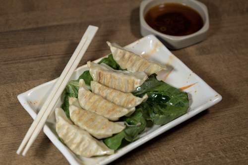 Gyozas asadas al vapor